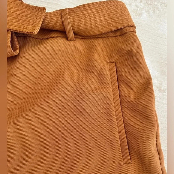 Nine West Large Womens Brown High Waist Shorts 3.5 inseam with Belt - Picture 3 of 6